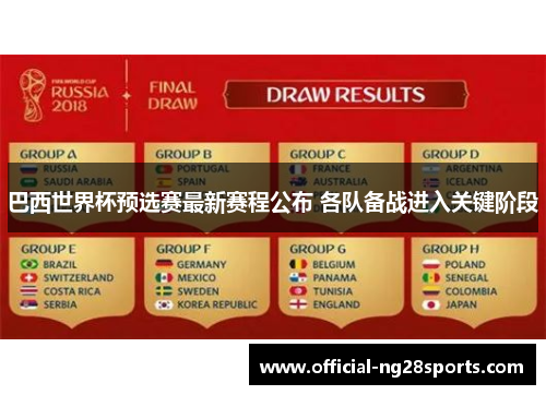 巴西世界杯预选赛最新赛程公布 各队备战进入关键阶段