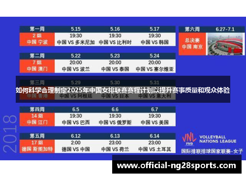 如何科学合理制定2025年中国女排联赛赛程计划以提升赛事质量和观众体验 如何科学合理制定2025年中国女排联赛赛程计划以提升赛事质量和观众体验